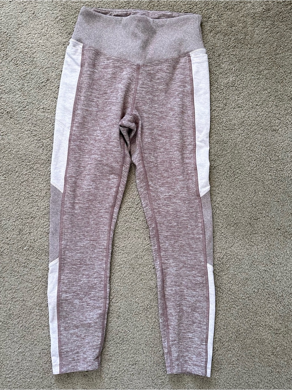 PINK Victoria's Secret Cozy High-Rise Stretch Colorblock Dusty Pink Leggings S